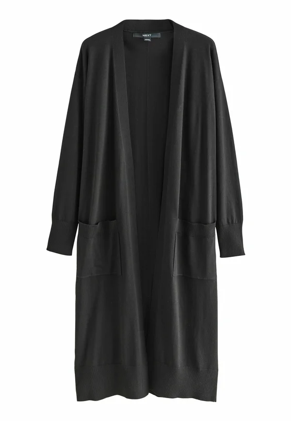 SOFT TOUCH LONGLINE - Strickjacke - black