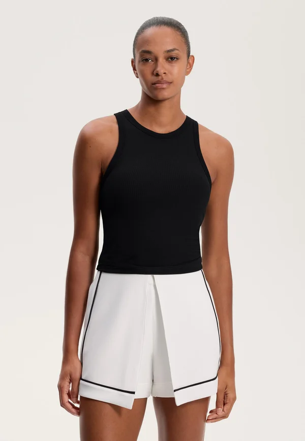 SOFT TOUCH RIB - Top - black