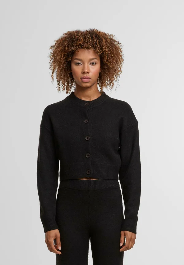 SOFT TOUCH SHORT - Strickjacke - black