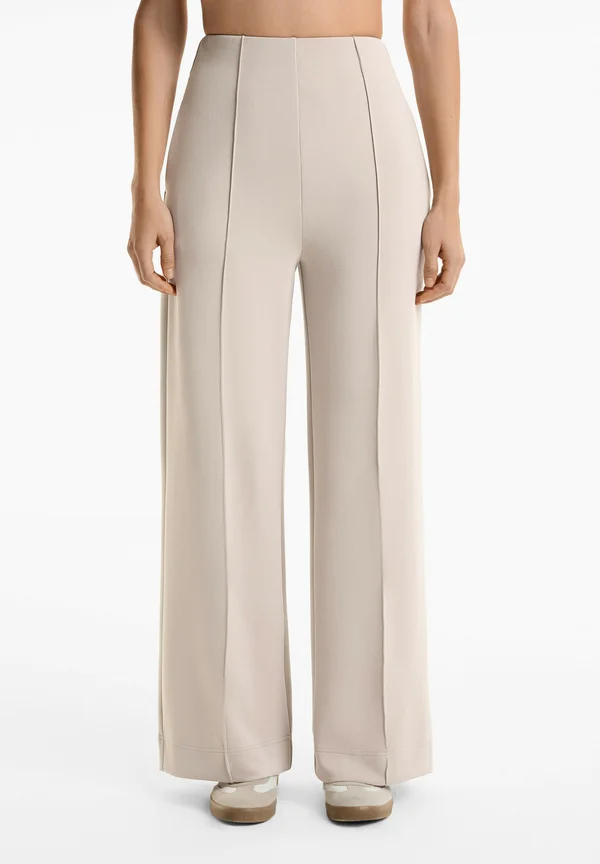 SOFT-TOUCH STRAIGHT-LEG WITH CREASE - Jogginghose - mottled beige