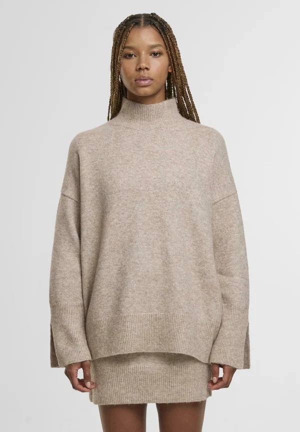 SOFT TOUCH TURTLENECK - Strickpullover - brown melange