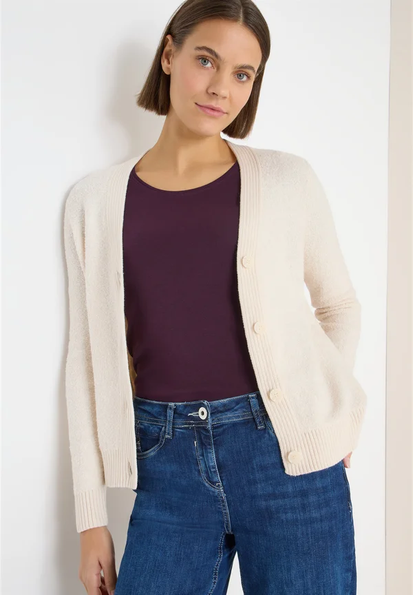 SOFTER BOUCLÉ - Strickjacke - grau