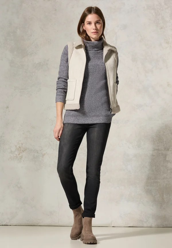 SOFTER ROLLKRAGEN - Strickpullover - grau