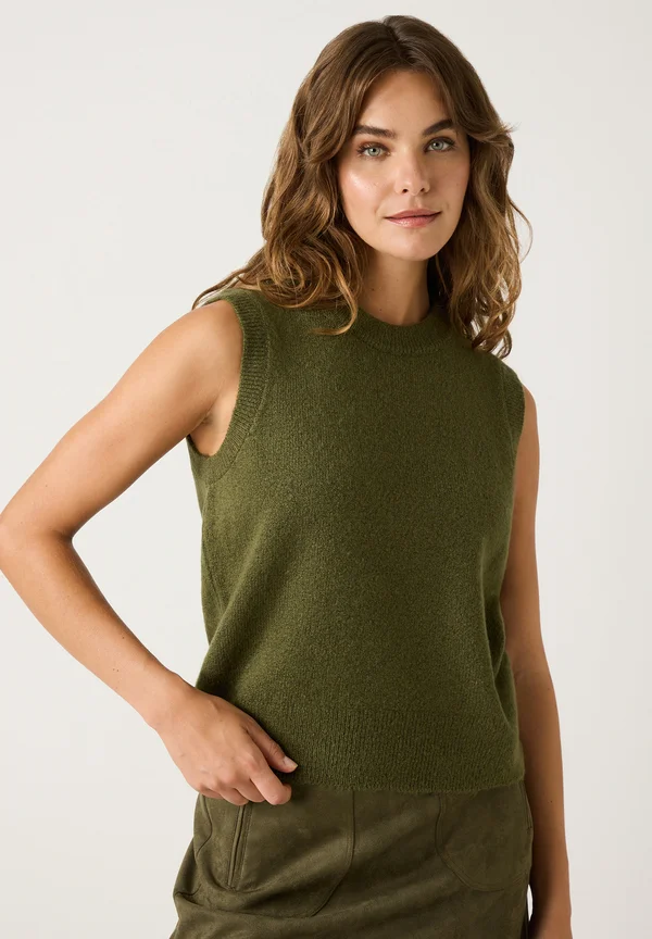 SOFTER RUNDHALS - Strickpullover - olive leaf