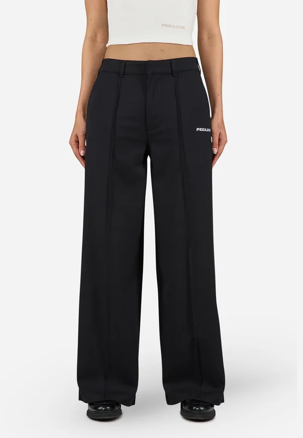 SOLAYA SUIT PANTS - Stoffhose - black/white