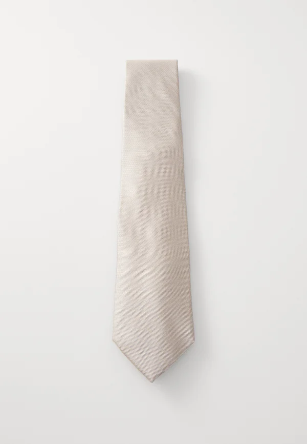 SOLID TEXTURE TIE - Krawatte - beige