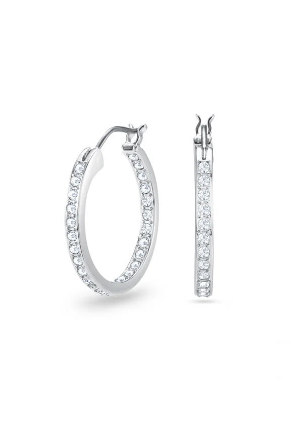 SOMMERSET HOOP RHODIUM PLATED - Ohrringe - white