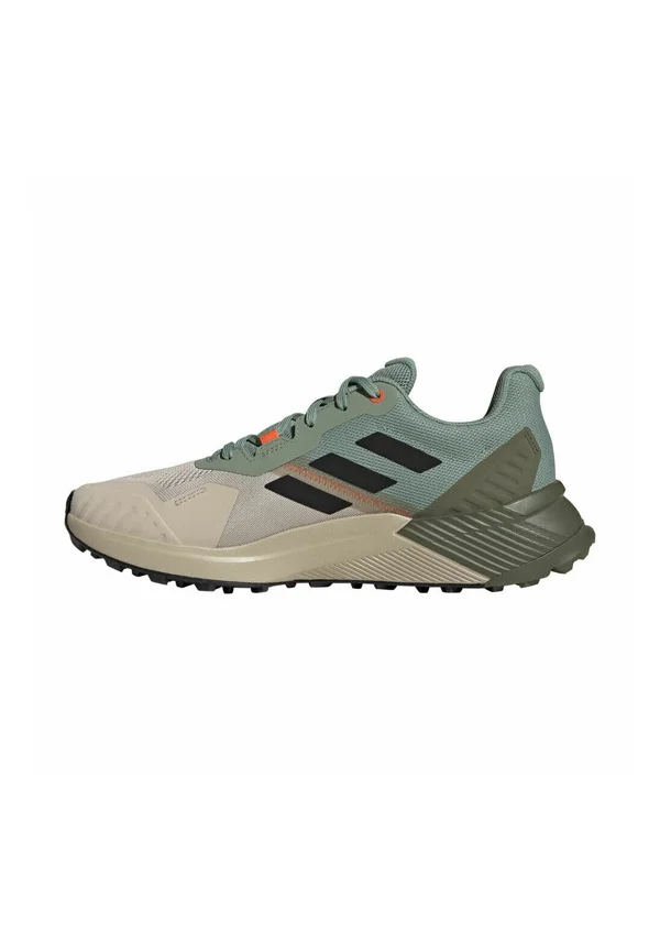 SOULSTRIDE - Laufschuh Trail - silver green core black   semi impact orange
