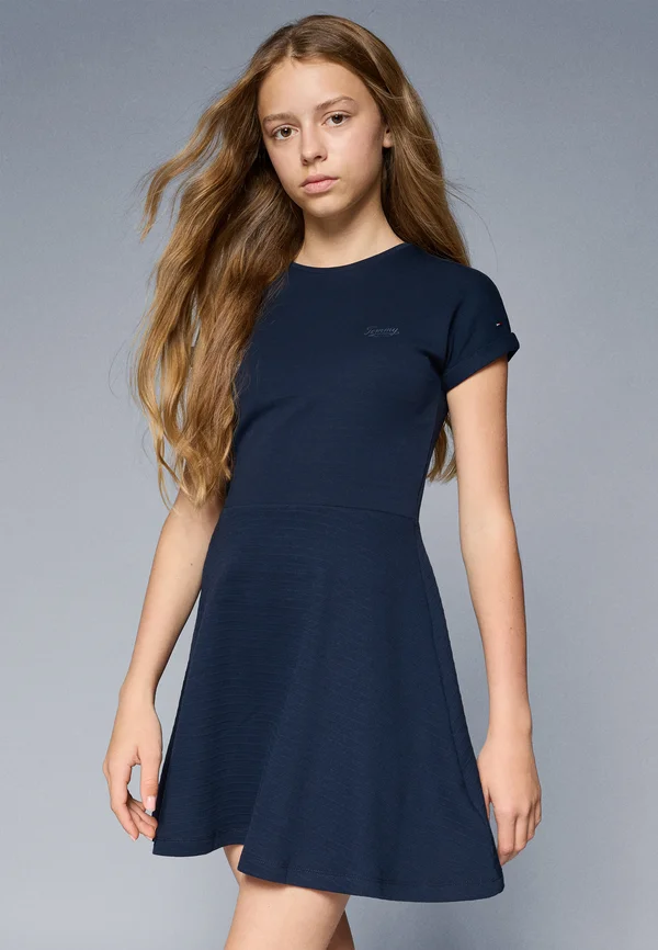 SPACER INTERLOCK DRESS - Jerseykleid - dark night navy