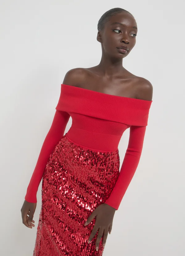 SPALLE SCOPERTE - Strickpullover - rosso