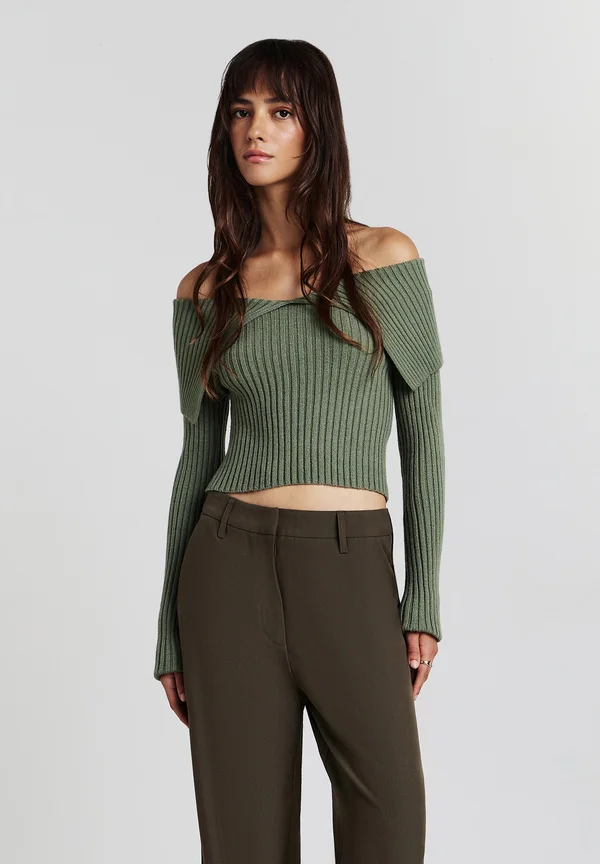 SPALLE SCOPERTE - Strickpullover - salvia