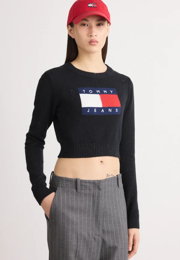 SPARKLE FLAG SWEATER  - Strickpullover - black
