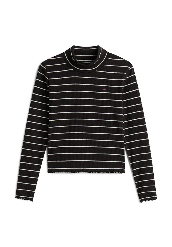 SPARKLE STRIPE MOCK NECK - Langarmshirt - black