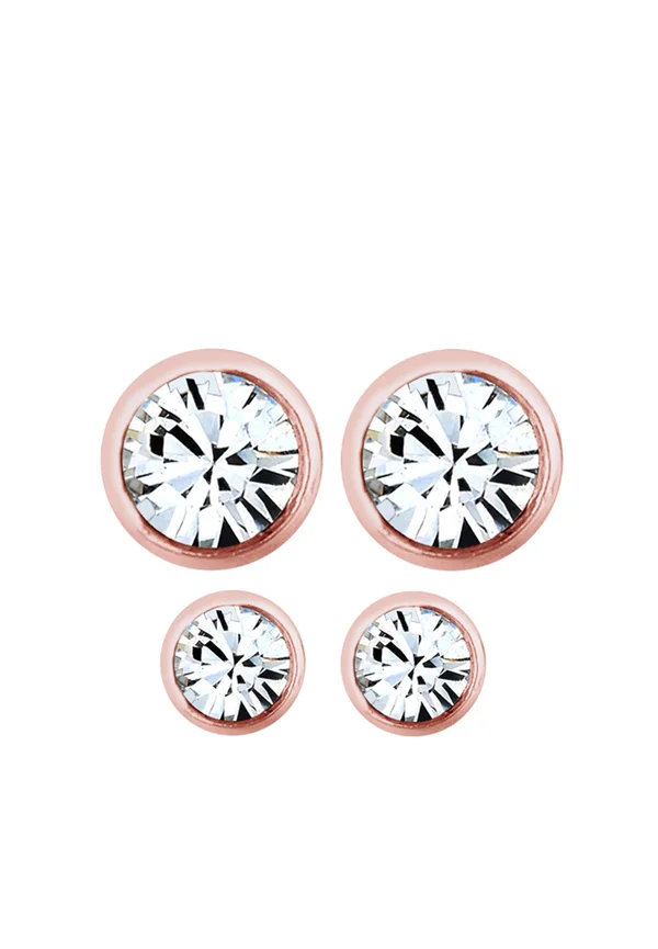 SPARKLING BASIC SET - MIT KRISTALLEN VON SWAROVSKI® - Ohrringe - rosegold-coloured/white