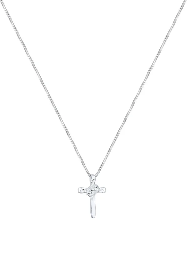 SPARKLING CROSS - MIT KRISTALLEN VON SWAROVSKI® - Halskette - silver-coloured