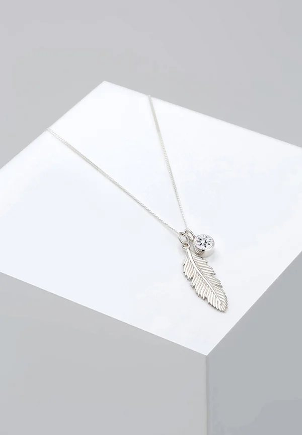 SPARKLING FEATHER CHARM - MIT KRISTALLEN VON SWAROVSKI® - Halskette - weiss