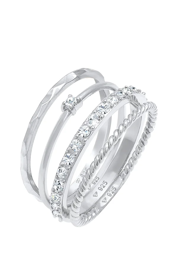 SPARKLING STACK - MIT KRISTALLEN VON SWAROVSKI® - Ring - silberfarben