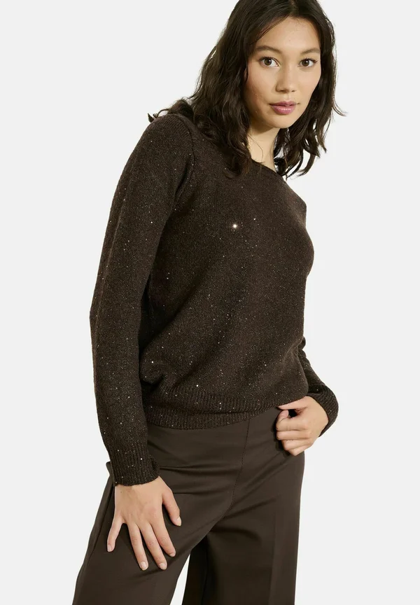 SPARKLY  - Strickpullover - brown dark chocolate