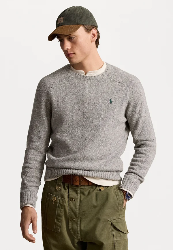 SPECKLED WOOL BLEND CREWNECK SWEATER - Strickpullover - grey donegal