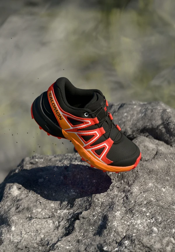 SPEEDCROSS UNISEX - Hikingschuh - black/cherry tomato/turmeric