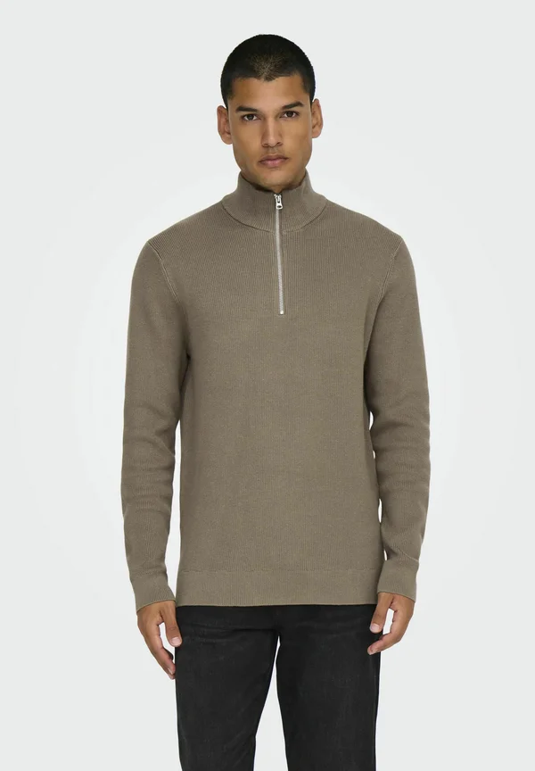 SPHIL HALF ZIP NOOS - Strickpullover - desert taupe