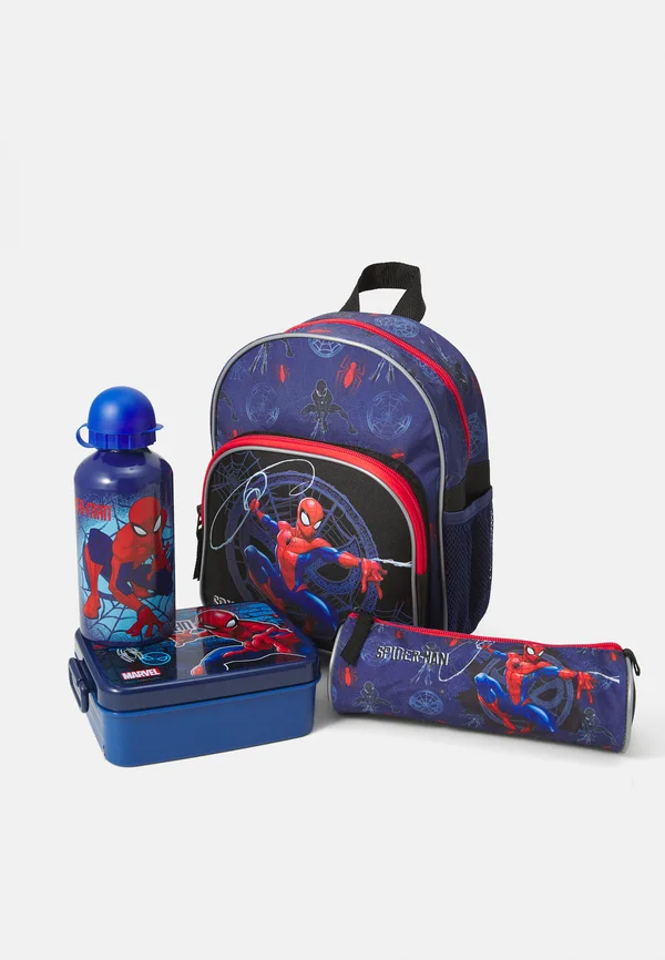 SPIDERMAN BACK TO SCHOOL BACKPACK UNISEX SET - Schulranzen Set - blue/black