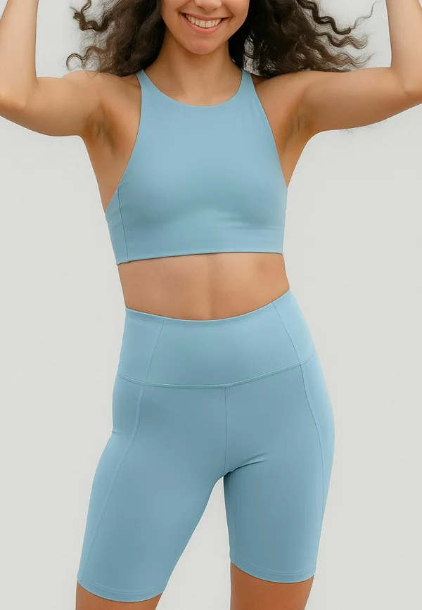 Sport-BH mit leichter Stützkraft - sky