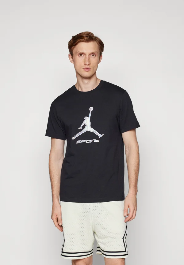 SPORT GRAPHIC TEE - Sport T-Shirt - black/white