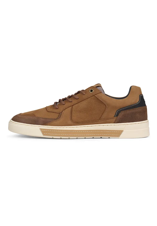 Sportlicher Schnürer - cognac  navy
