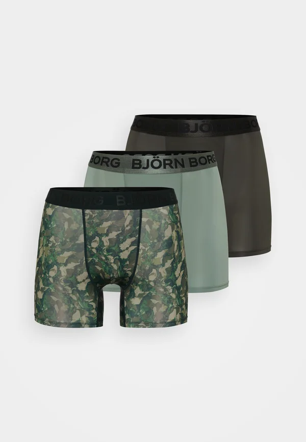 SPORTS 3 PACK - Panties - stone/dark green/grün