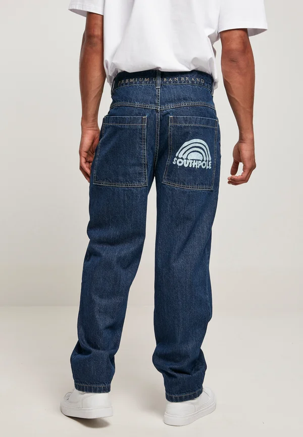 SPRAY LOGO - Jeans Relaxed Fit - darkblue washed