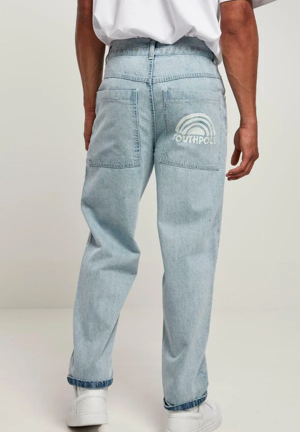 SPRAY LOGO - Jeans Relaxed Fit - retro ltblue destroyed washed