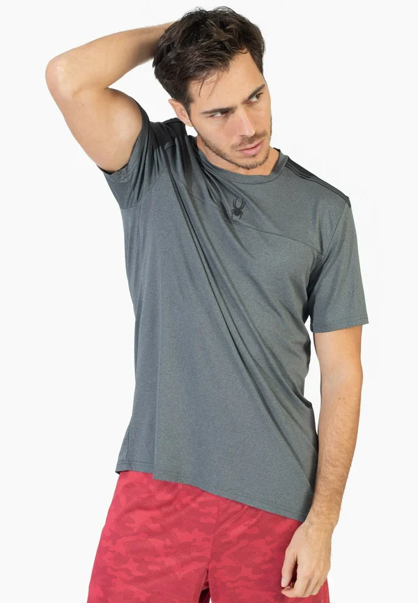 SPYDER MEN SHORT SLEEVE T-SHIRT - T-Shirt print - dark grey
