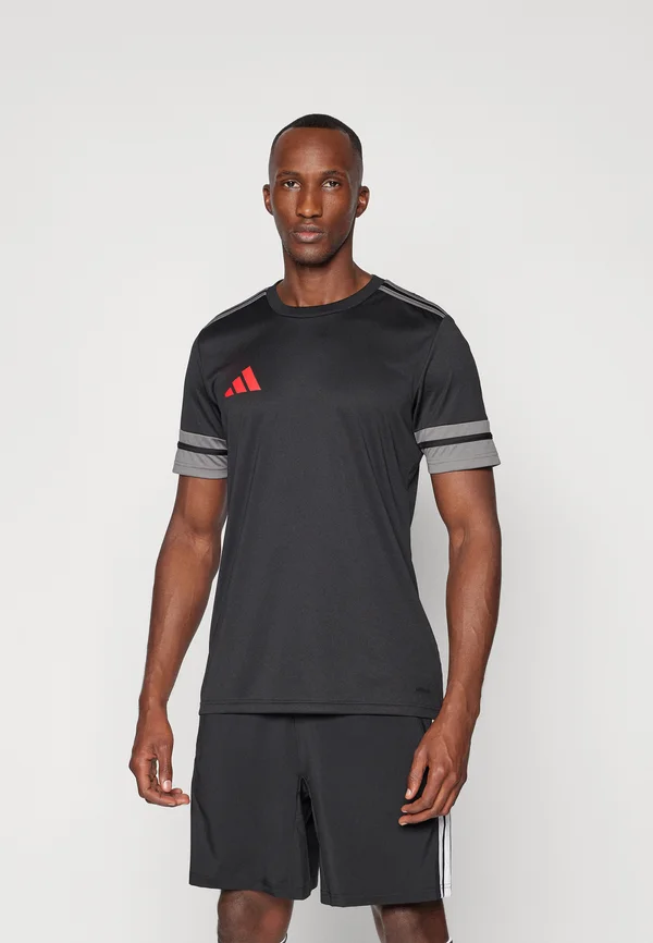 SQUADRA 25 - Sport T-Shirt - black/team grey four/pure ruby