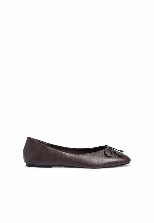 SQUARED TOE BOW - Klassischer Ballerina - chocolate brown