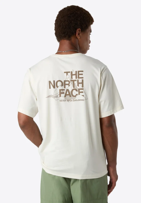 SS MOUNTAIN SKETCH - T-Shirt print - white dune/mocha brown