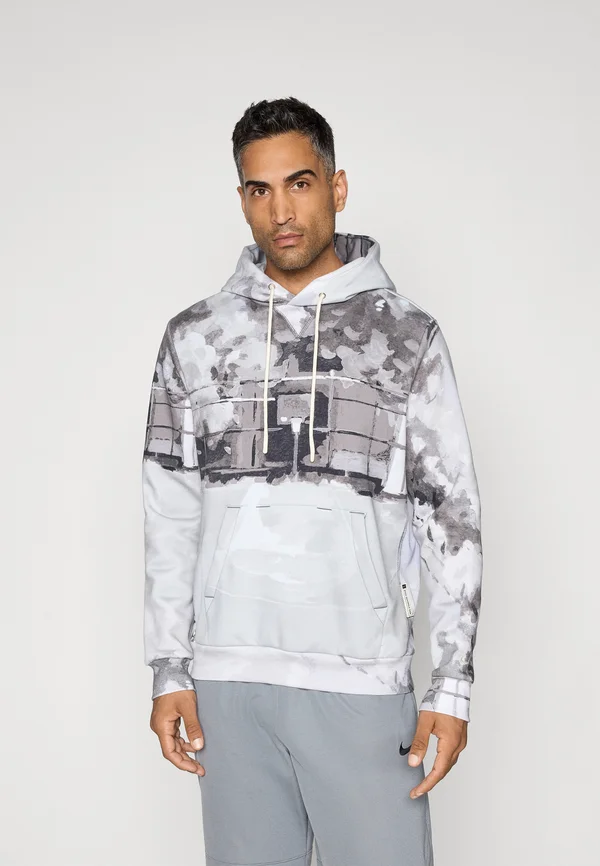 STANDARD ISSUE AOP HOODIE - Kapuzenpullover - iron grey/pale ivory