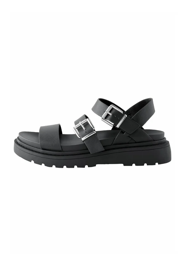 STANDARD WIDE FIT - CHUNKY BUCKLED - Plateausandalette - mottled black