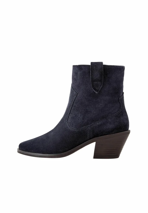 STANDARD WIDE FIT-FOREVER COMFORT BLOCK HEEL - Cowboy-/Bikerstiefelette - navy blue suede