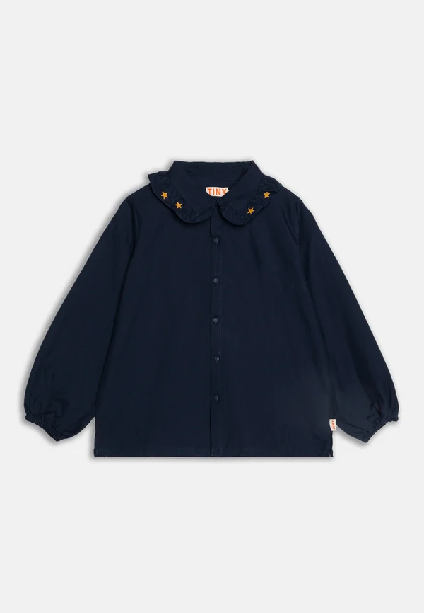 STARS FRILL COLLAR - Bluse - navy/warm blue