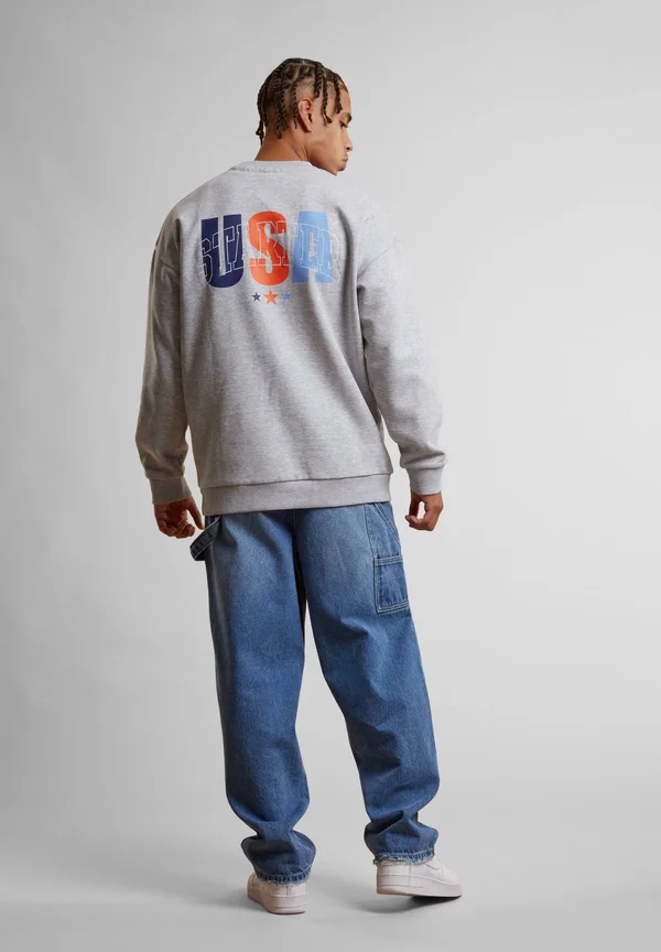 STARTER USA CREW NECK - Sweatshirt - heathergrey