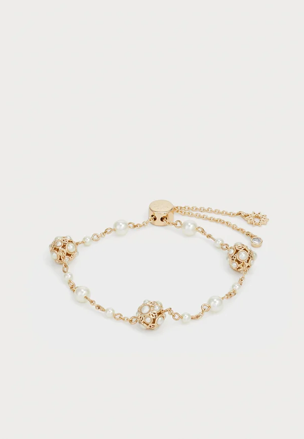 STATIONED SLIDER - Armband - gold-coloured/white