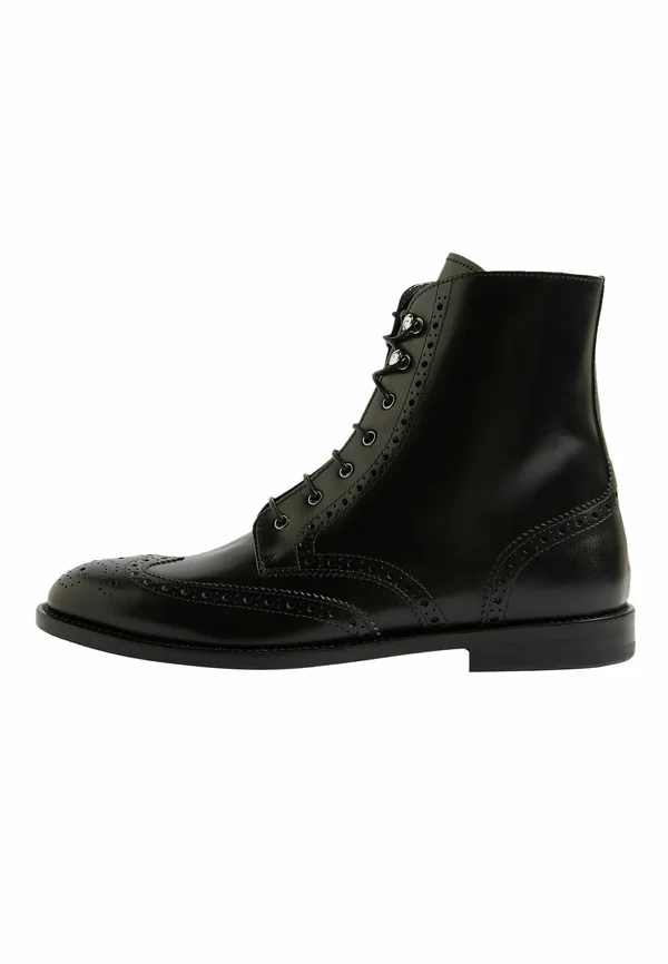 STEFANIA - Schnürstiefelette - black calf