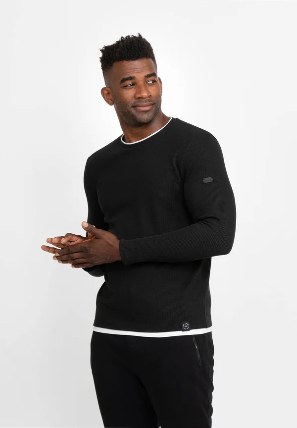 STEFANO ROUND - Strickpullover - black