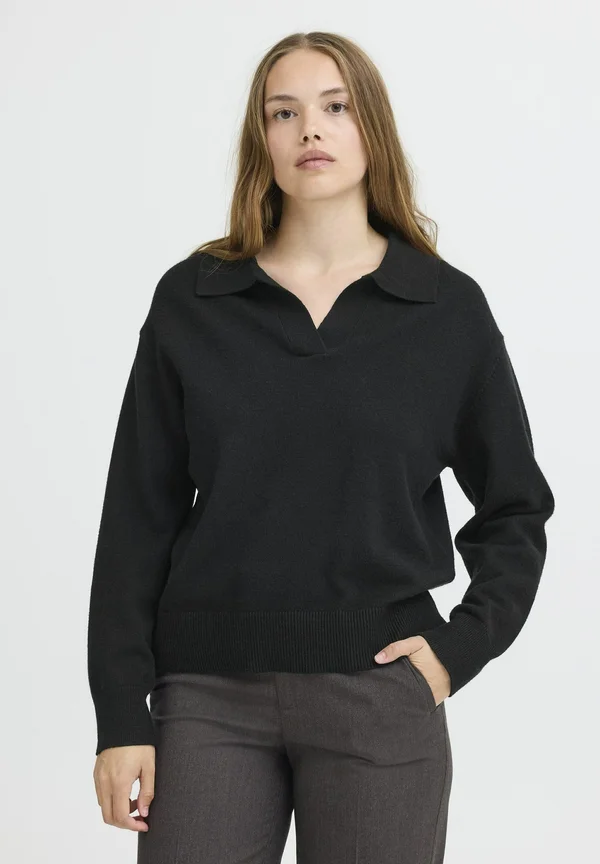 STEFFI OPEN  - Strickpullover - black beauty