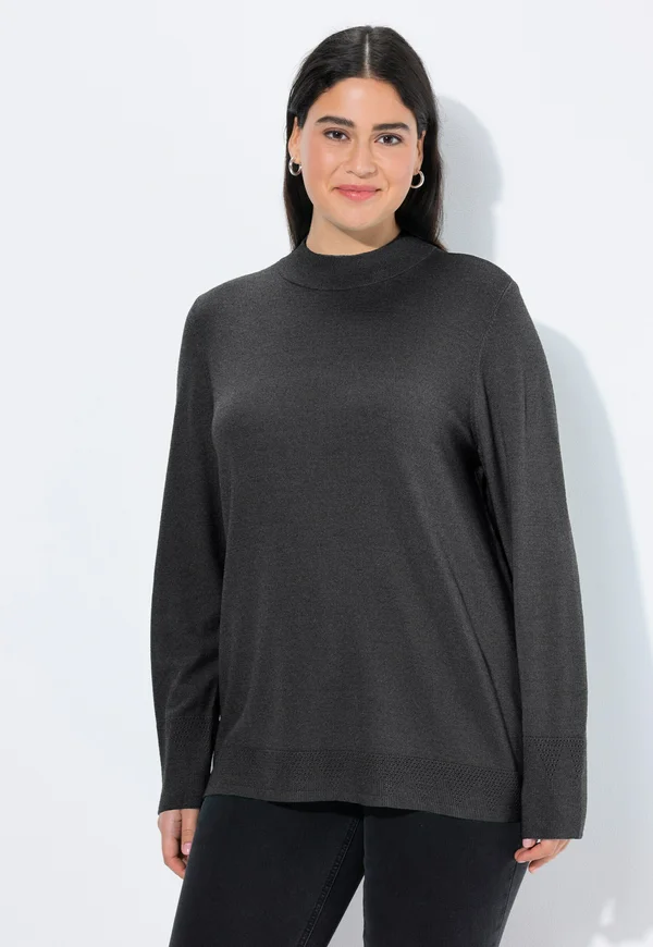 STEHKRAGEN - Strickpullover - mottled anthracite