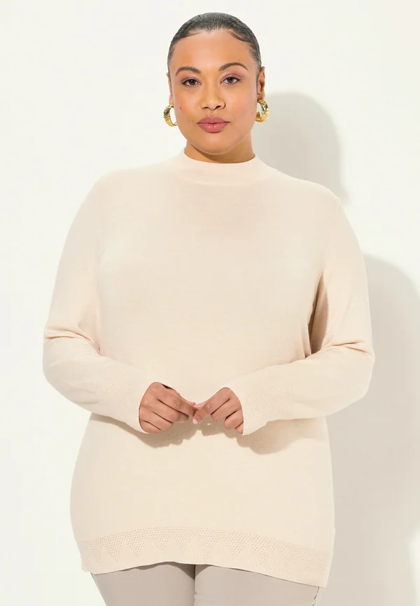 STEHKRAGEN - Strickpullover - nature melange