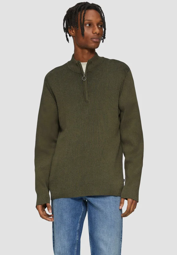 STEHKRAGEN - Strickpullover - olivgrün