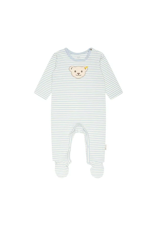 STEIFF STRAMPLER BÄR STREIFEN - Strampler - hellblau weiß