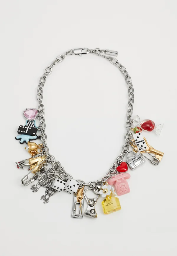 STICKER STATEMENT NECKLACE - Halskette - silver-coloured/multi-coloured